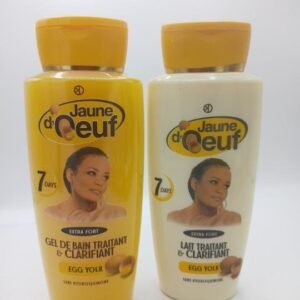 Jaune D'oeuf  Lait clarifiant et gel douche exfoliant 450ml + 450ml