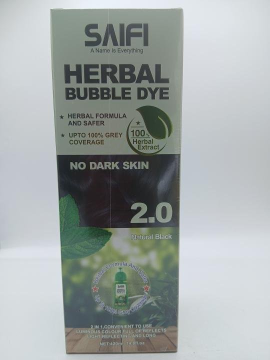 Teinture Permanente Herbale et naturelle pour cheveux et barbe, couleur noir 400ml