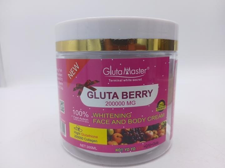 Creme Gluta Berry aux glutathione et acides des fruits 300ml visage et corp , eblouir votre teint