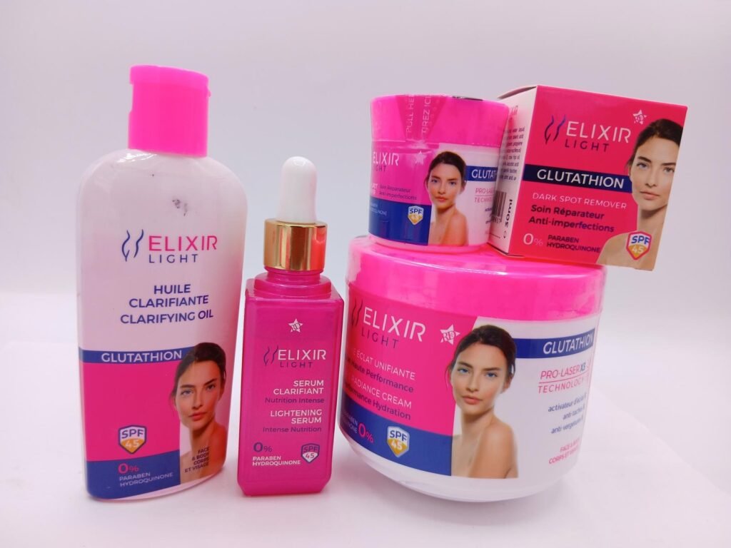 gamme Elixir crème 400ml , serum , huile, et creme visage 4 pcs