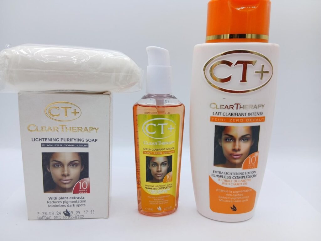 Lait C. T. plus clear therapy plus 500ml et huile à la carotte 125ml et savon