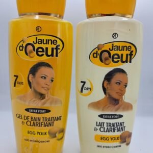 Duo Jaune d'Oeuf Lait 4500ml et gel douche anti taches concentré clarifiant et efficace
