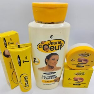 Gamme Jaune d'Oeuf Crème tube , Lait 4500ml et Crème visage nti taches concentré clarifiant et efficace 3pcs