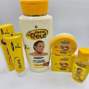 Gamme Jaune d'Oeuf Crème tube , Lait 4500ml , L'huile et Crème visage anti taches concentré clarifiant et efficace 4pcs