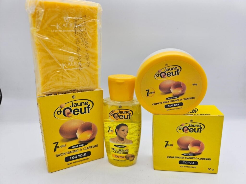 Jaune d'Oeuf Savon Crème visage  Et Huile anti taches concentré clarifiant et  efficace