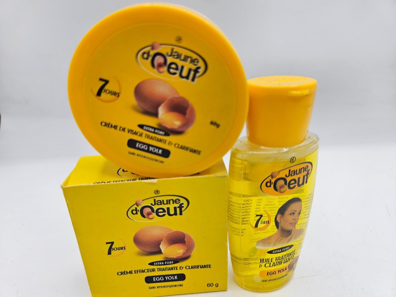 Jaune d'Oeuf crème visage et Huile anti taches concentré clarifiant et efficace