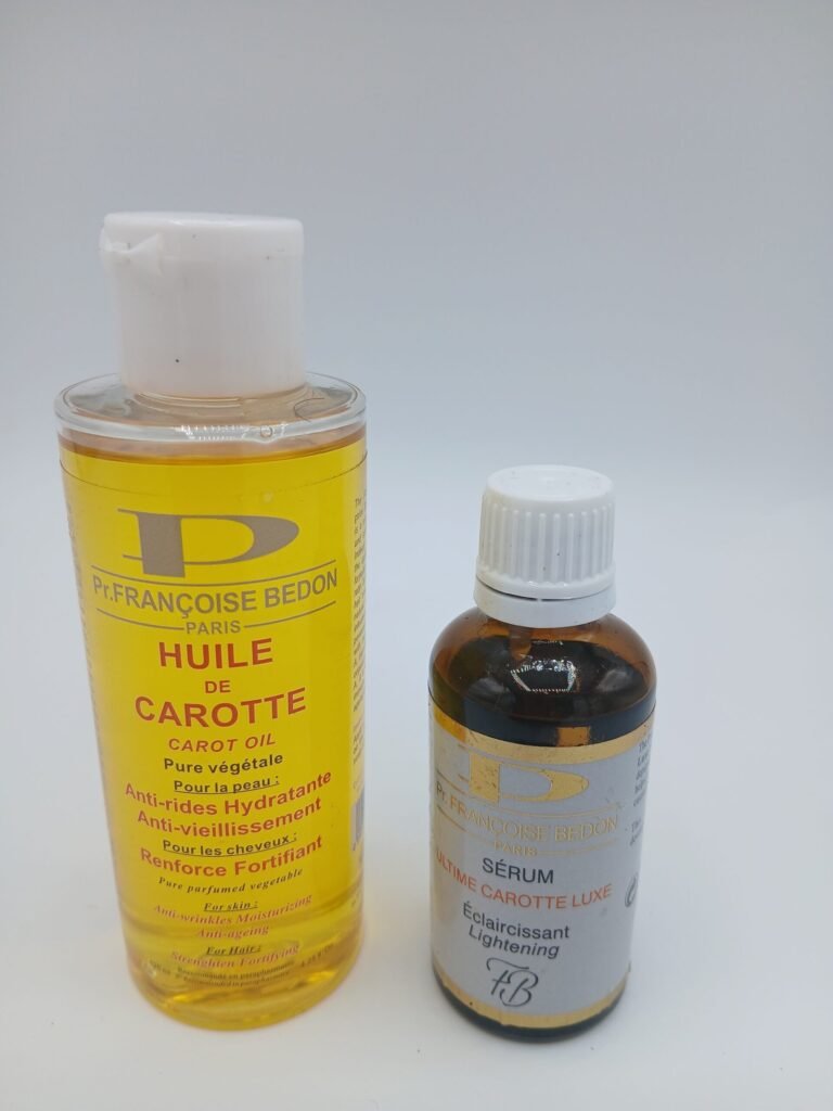 serum et Huile de carrot Francoise bedon uniformiseur de teint