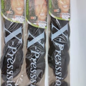 3 Pieces X-pression premium Ultra Braid jumbo braid synthetique. couleur 4 et 100g 60cm