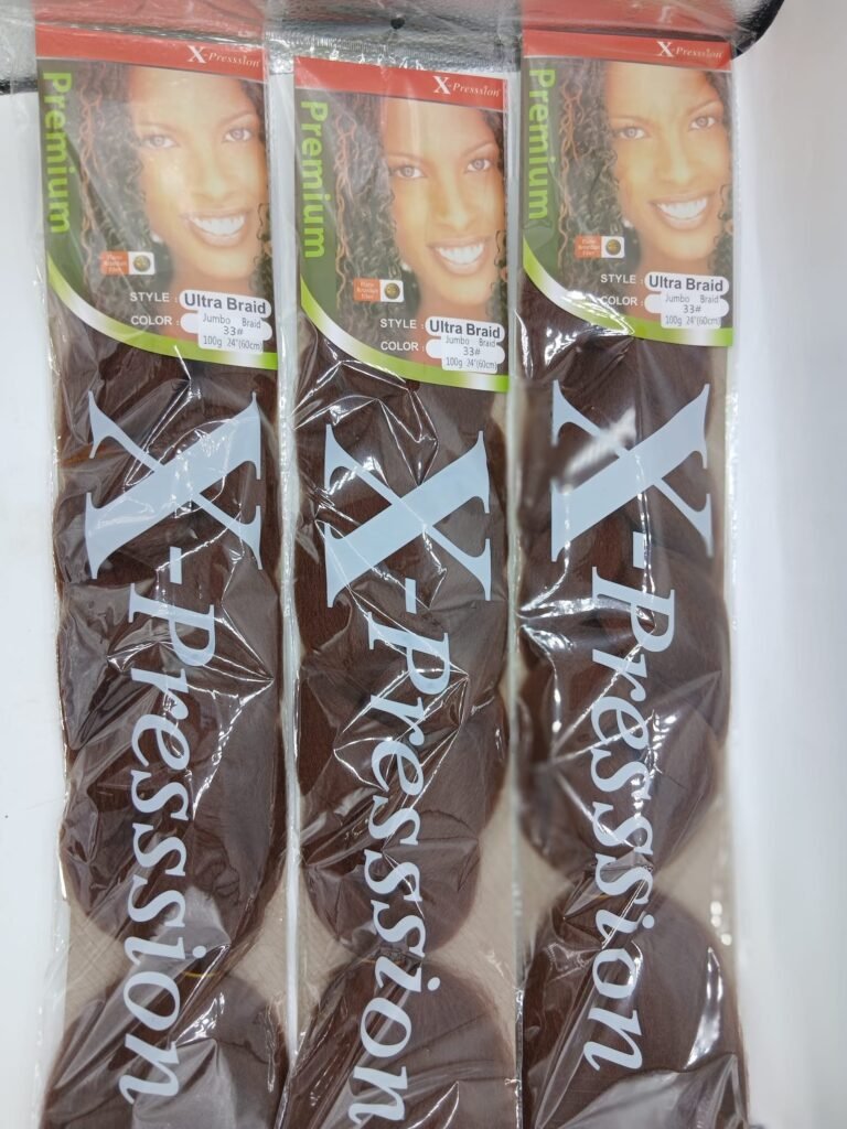 3 Pieces X-pression premium Ultra Braid jumbo braid synthetique. couleur 6 et 100g 60cm